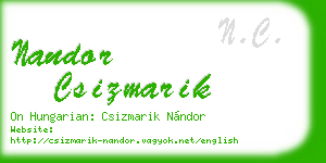 nandor csizmarik business card
