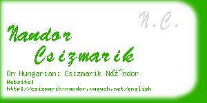 nandor csizmarik business card